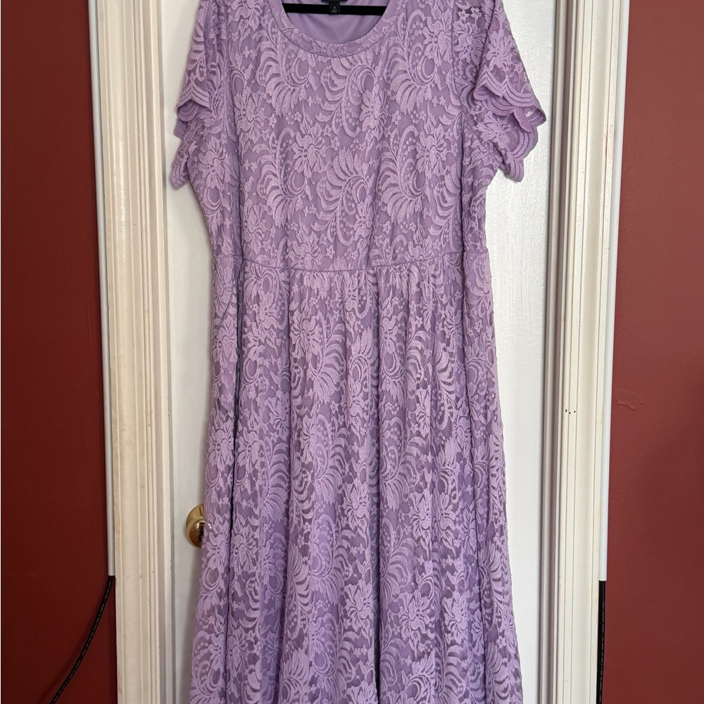 Torrid Lavender Lace Midi Dress
